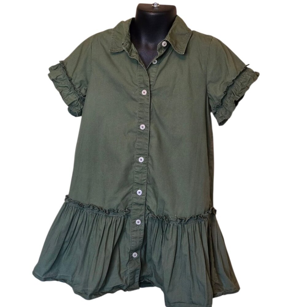 CREW CUTS by j CREW Army Green Dress sz 6